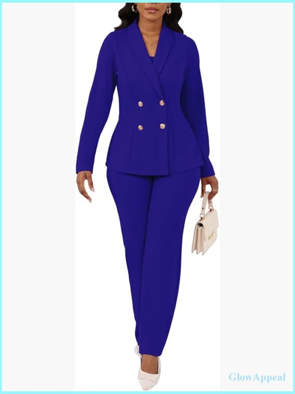 3 Piece Pant Suit Set Long Sleeve Blazer Business Casual Dressy Work Office